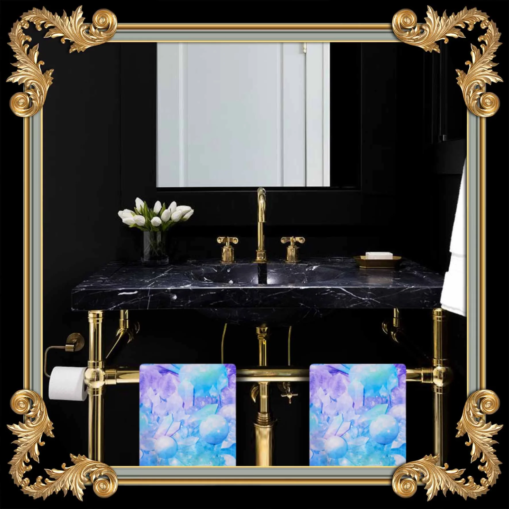 BLUE CRYSTAL TOWELS