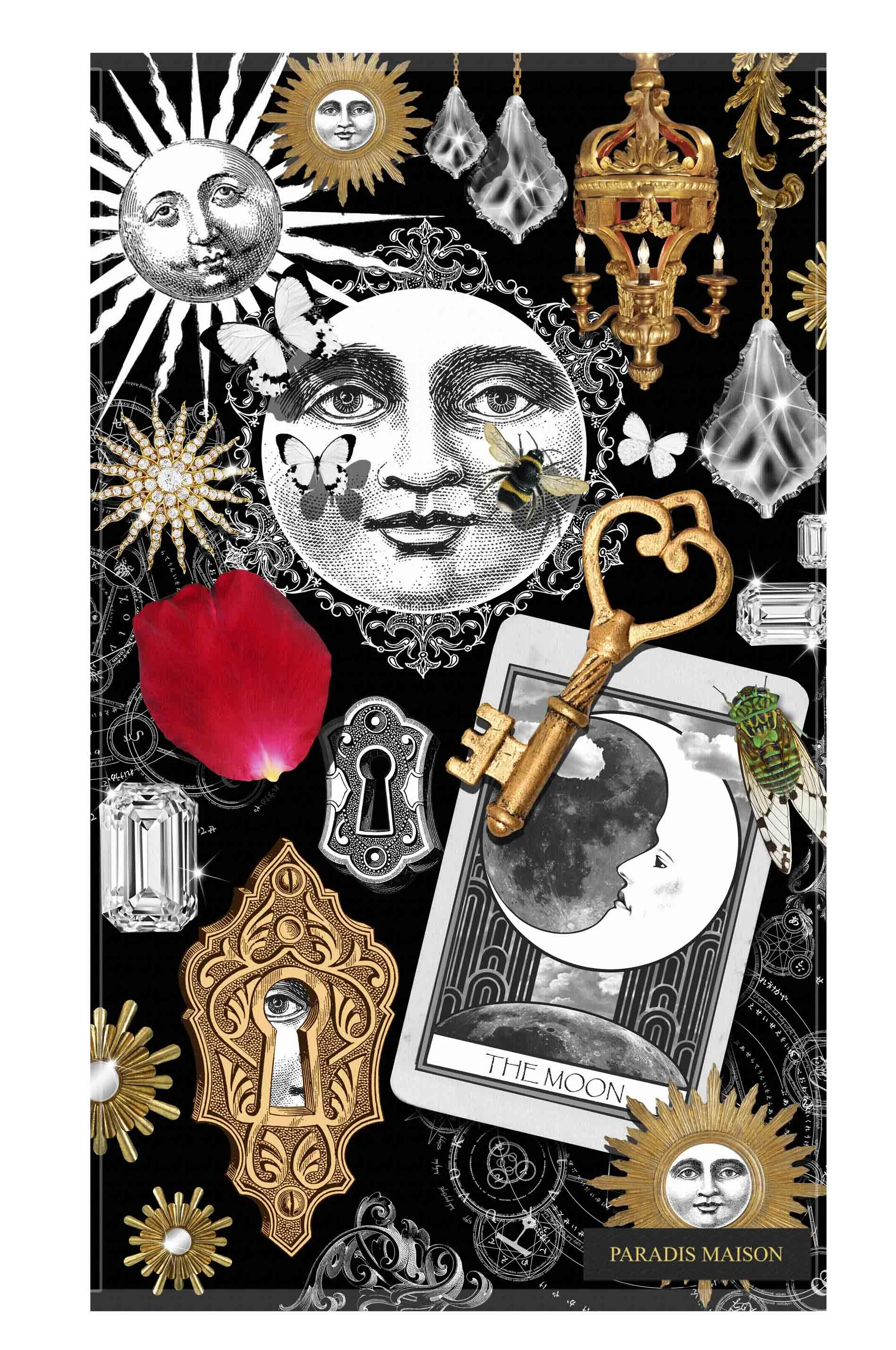 sun moon tea towel