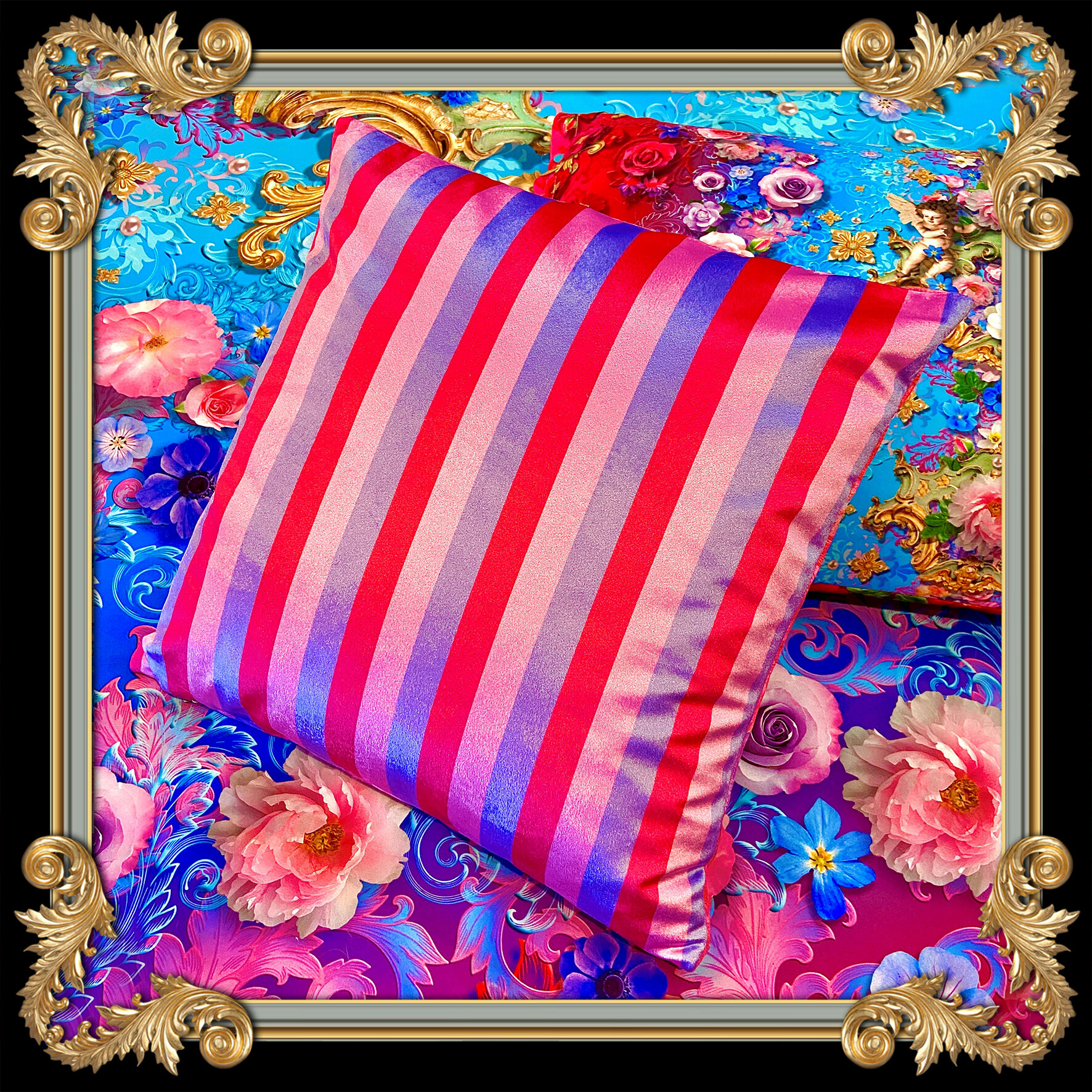striped velvet pillows online