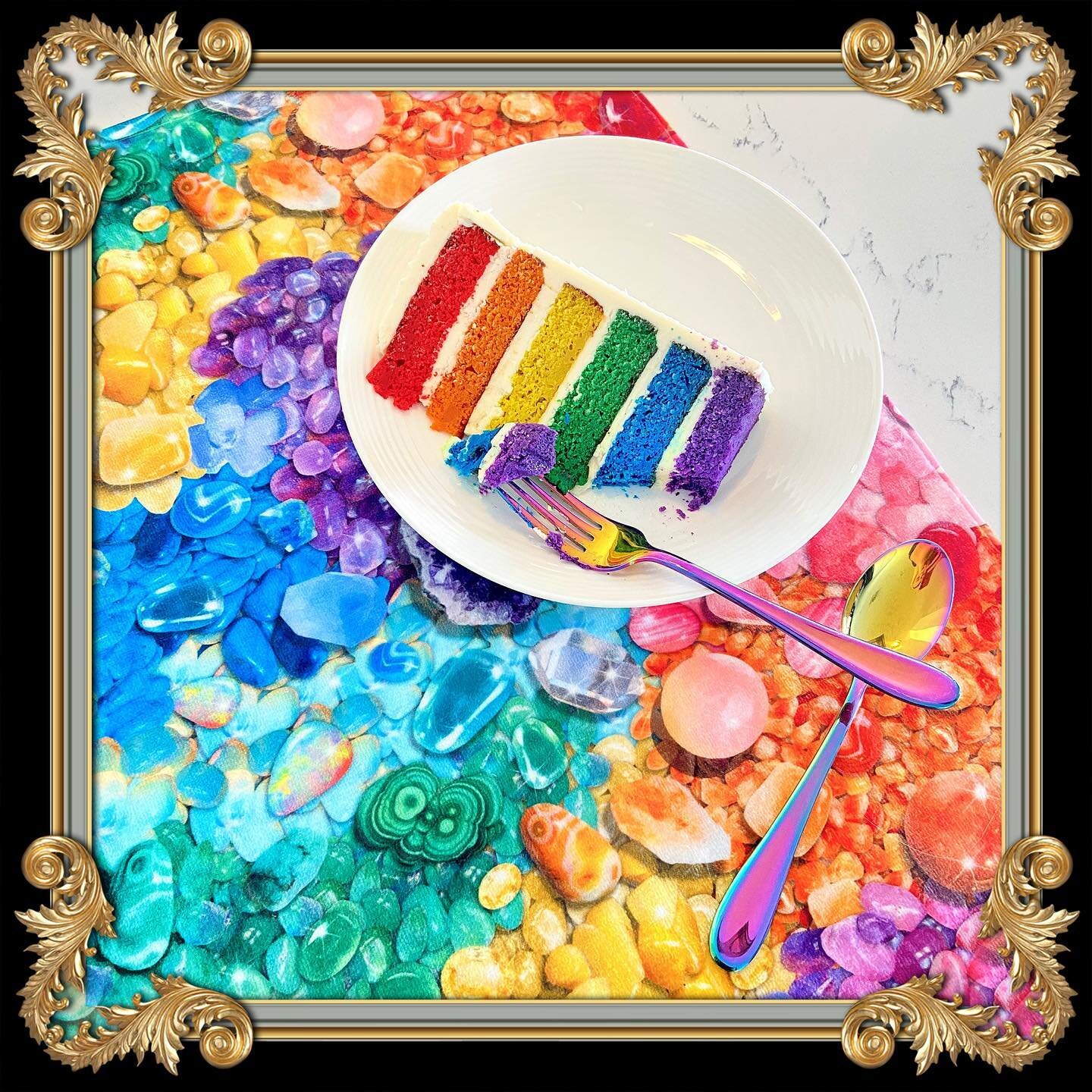 Pride rainbow 🌈 🍰 cake! And it&rsquo;s Keto!! Sending love to everyone because all love is good love!! 💗💕💕🤗 #pride2021 #rainbowlove #ihavethisthingwithcolor #colorfullife🌈 #colorfulliving #maximalistinteriors #maximalistdecor #eclectichomedeco