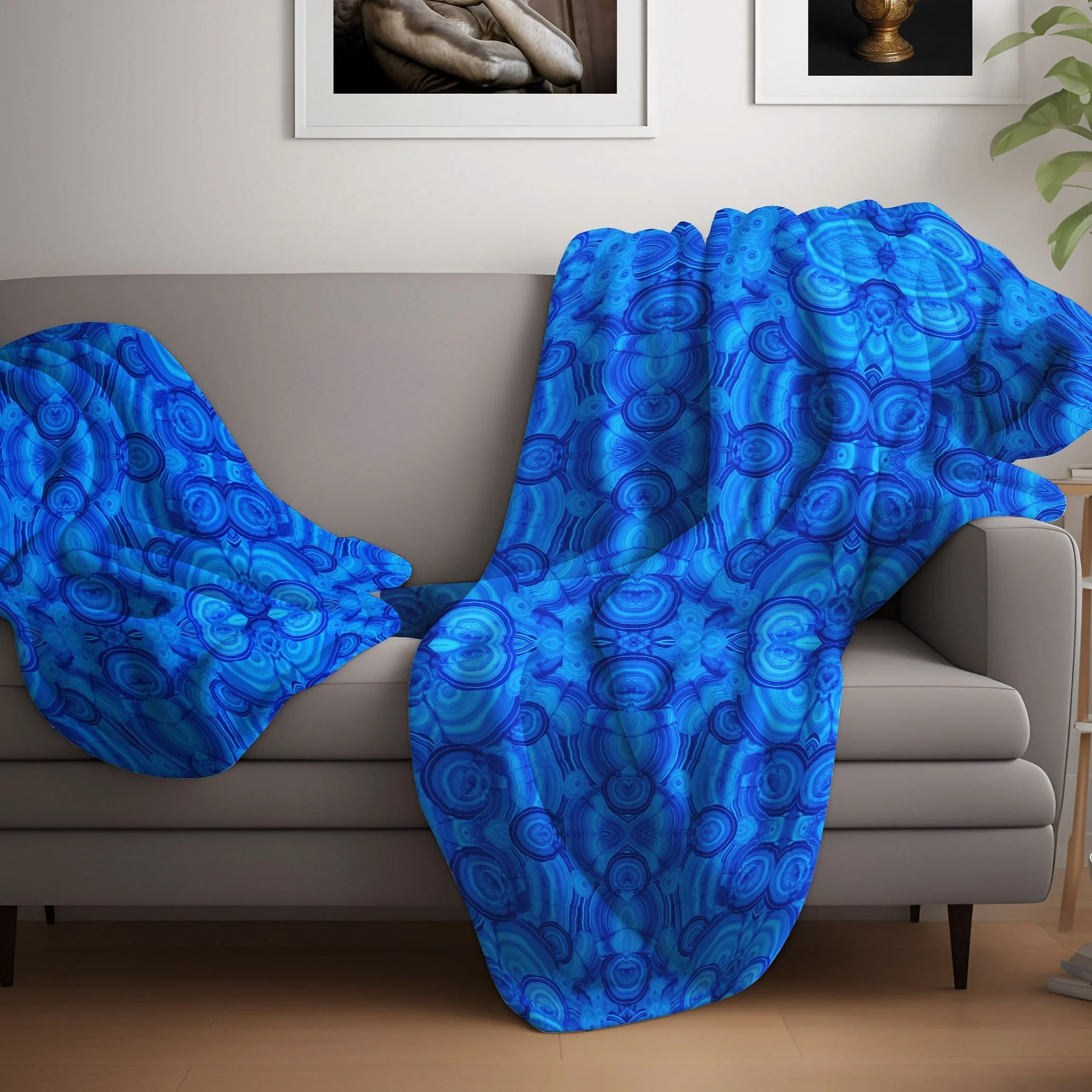 Malachite Print Throw Blanket