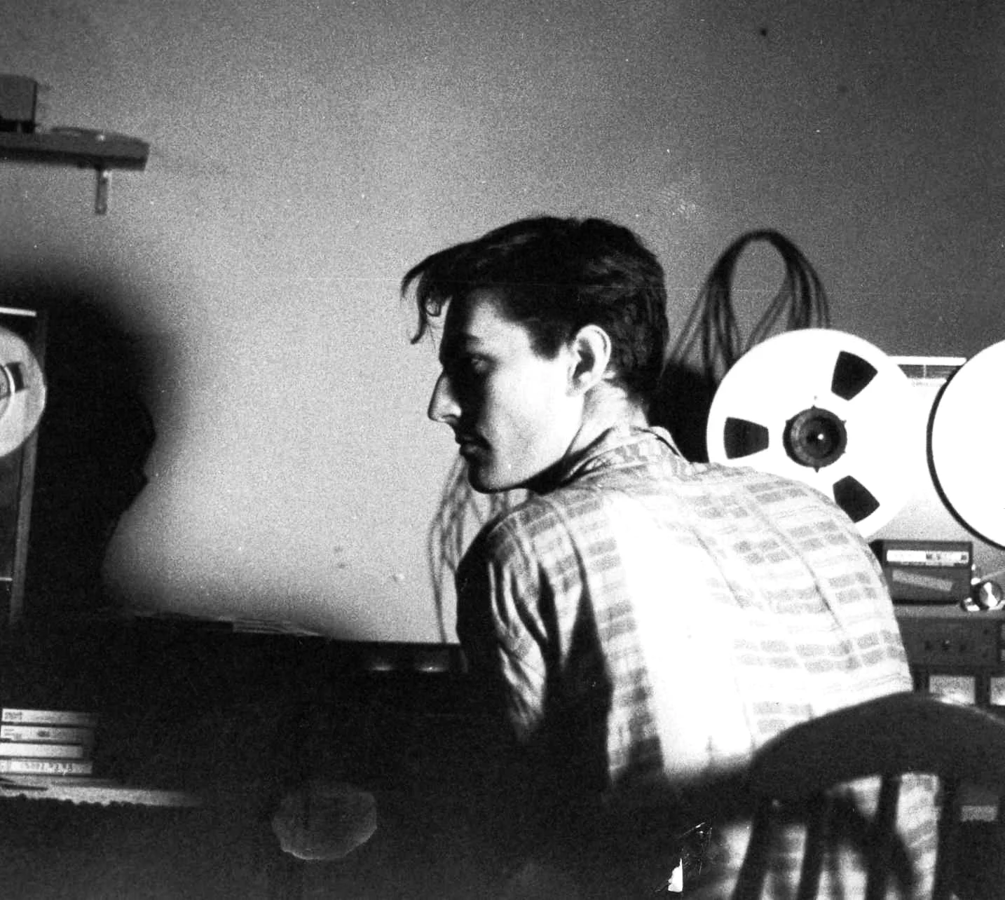 Jeff Noble in his home studio, 1983