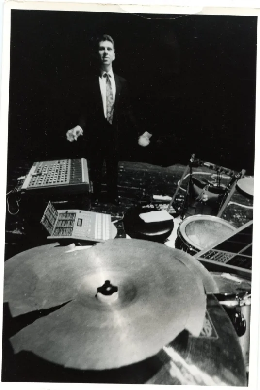 Phil Giborski and his Digital / Acoustic kit, 1991