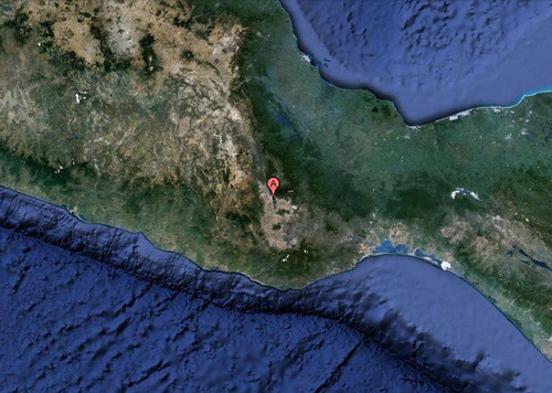 Huautla's location in Mexico's southern state of Oaxaca