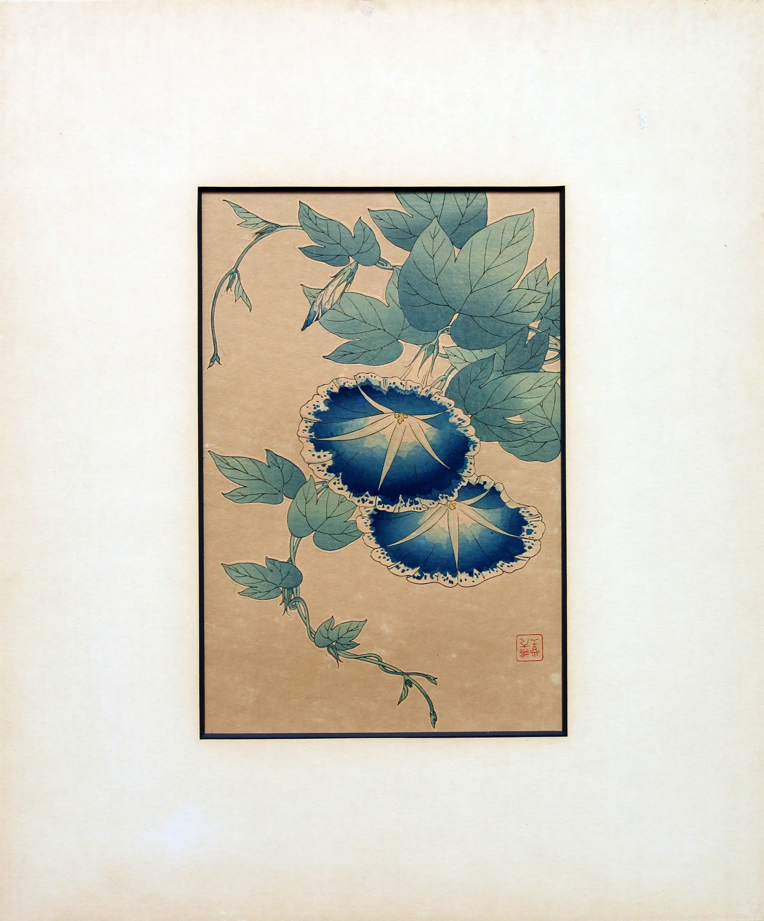 Shodo 24x20 Japanese woodblock [marigolds]1950's $150.JPG