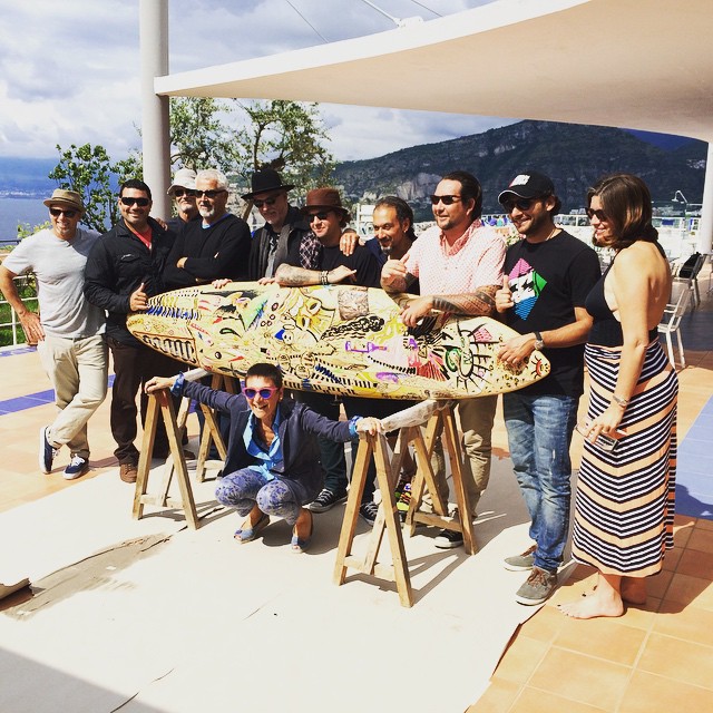 Cynthia Penna and Andi Campognone with the MANA crew at the Art Hotel Gran Paradiso.