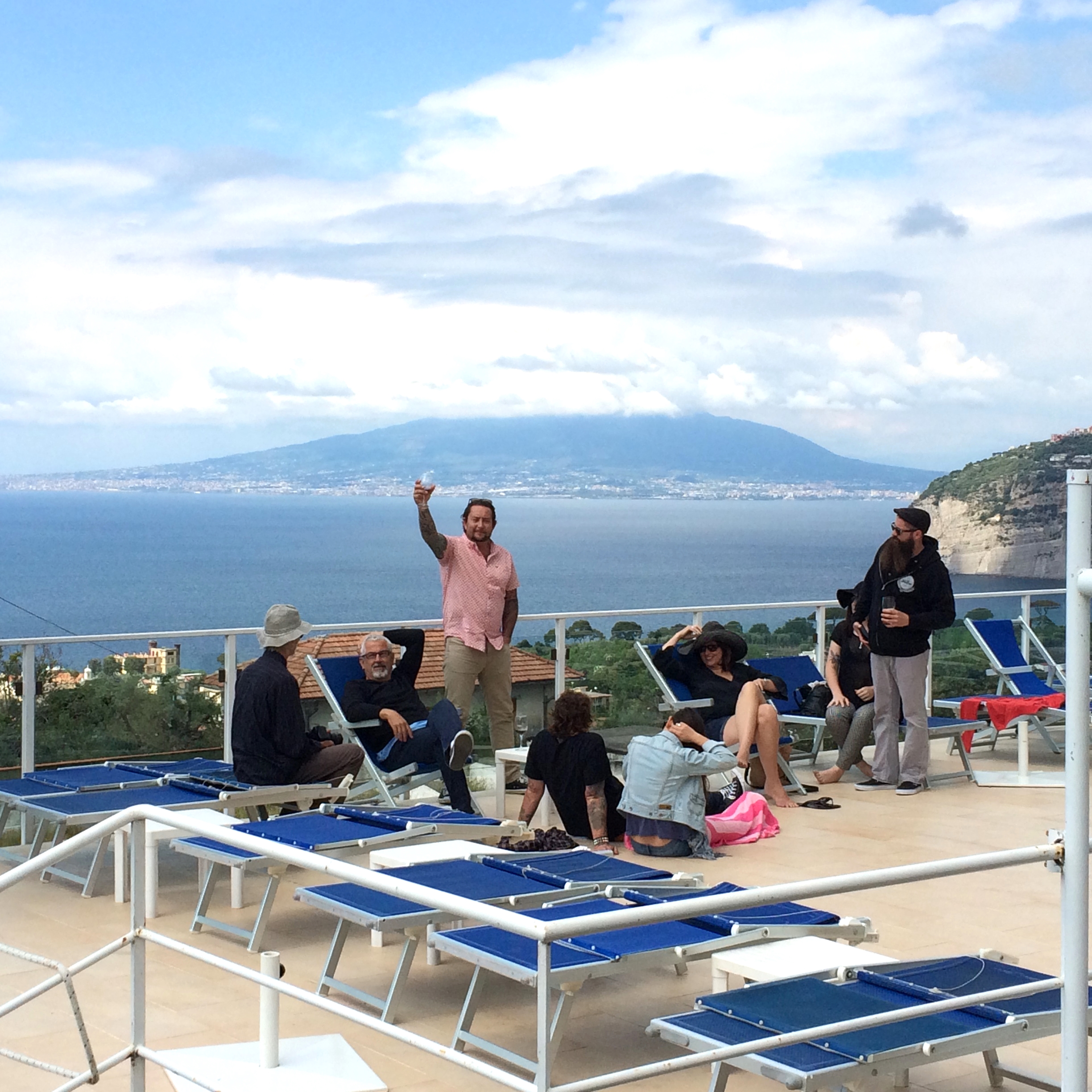 David Lloyd, Ned Evans, Andi Campognone, Alex Couwenberg, Ben Brough, Arianna Padron and Smyth Johnson enjoying the Sorrento scenery.