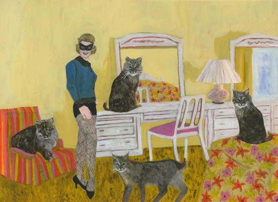 &nbsp;&nbsp;&nbsp;&nbsp;&nbsp; Barbara in the Bedroom with Bobcats. ©Vivienne Strauss