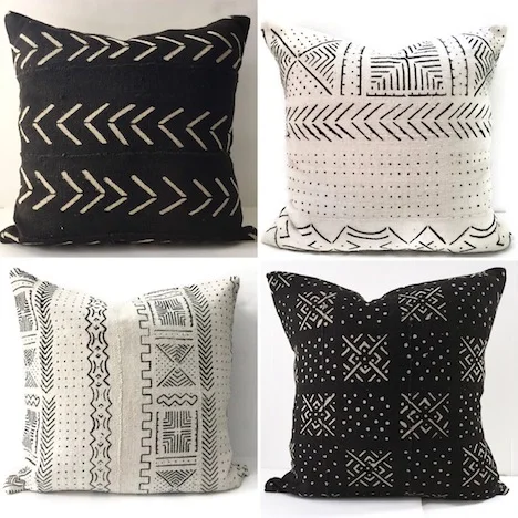 Mud cloth pillows; $110-$140; Etsy