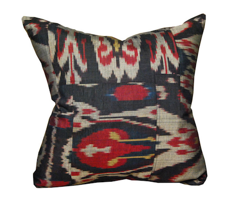    Mid-20th century Indonesian silk Ikat pillow, $330; 1stdibs.