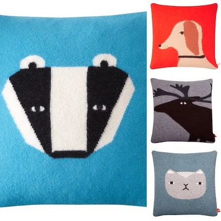 Donna Wilson wool pillows - Badger, Pup, Elk, and Kitty; $140/each