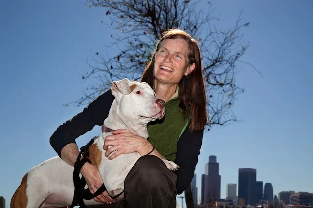 Lori Weise and Precious, one of the thousands of dogs she's managed to save with DDR.