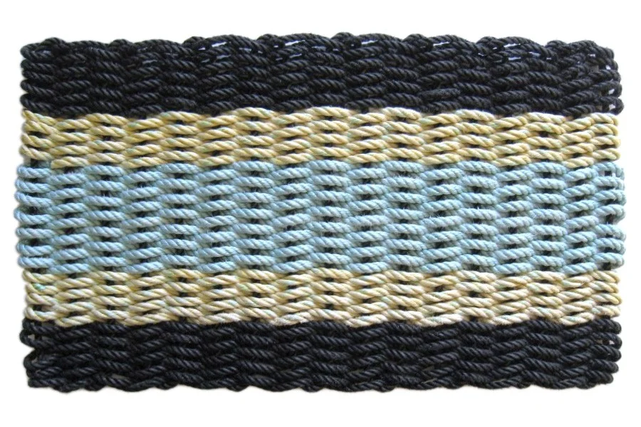 These colorblock, textured mats made in Maine from reclaimed float rope are durable and pretty. Get 'em   here  .