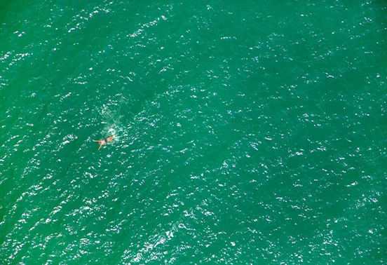 Hamptons Lone Swimmer.