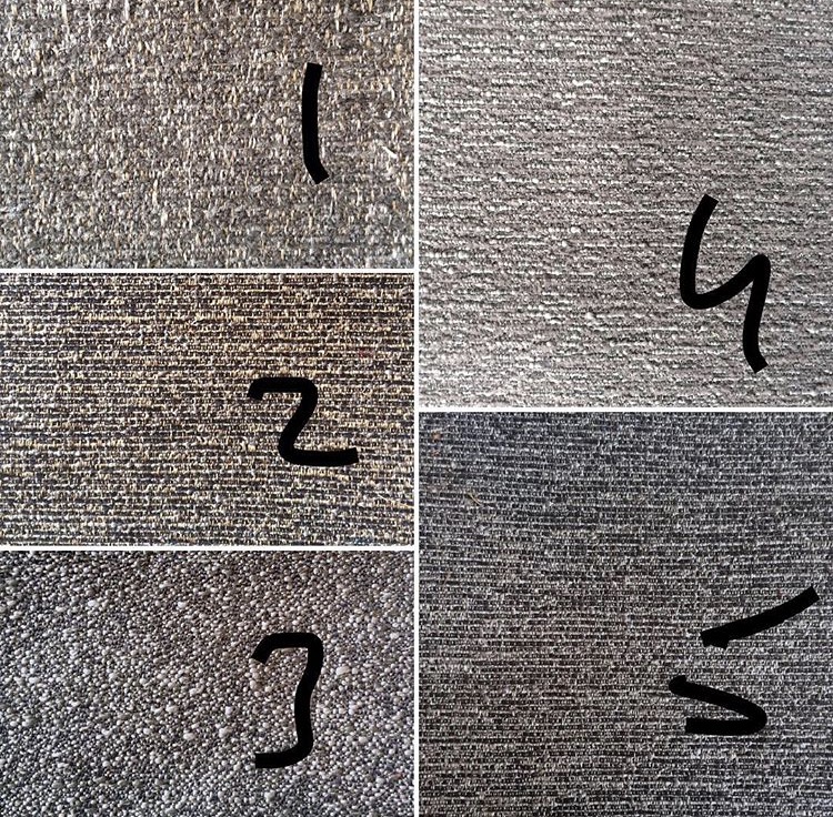 How many greys and versions of brown can one woman gather as upholstery options? Answer: Too many. 
