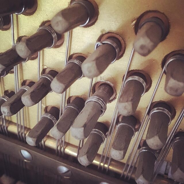 A strange sight indeed on this Knight K20. One wrest pin wound really far out.. 🤨 #wrestpins #tuningpins #pianotuna #pianotuner #pianotuning #pianotechnician #stringinggonebad