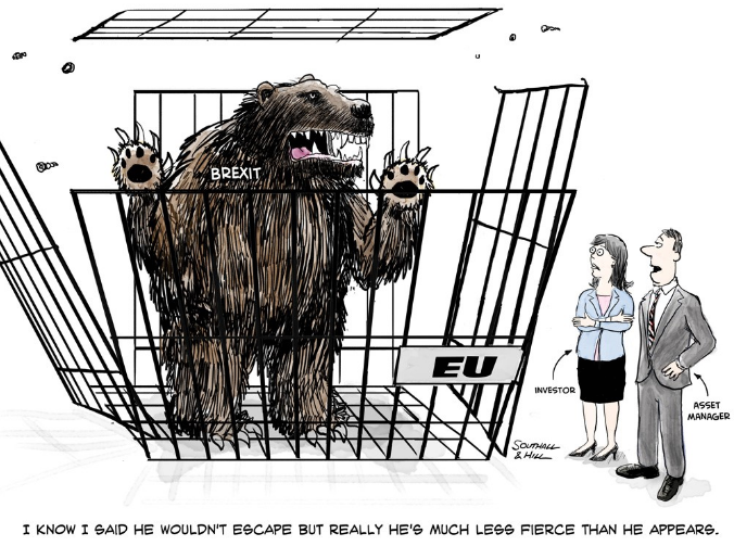 Brexit spawned RIABiz's first cartoon, drawn by Mark Hill -- words could not adequately describe the phenomenon.