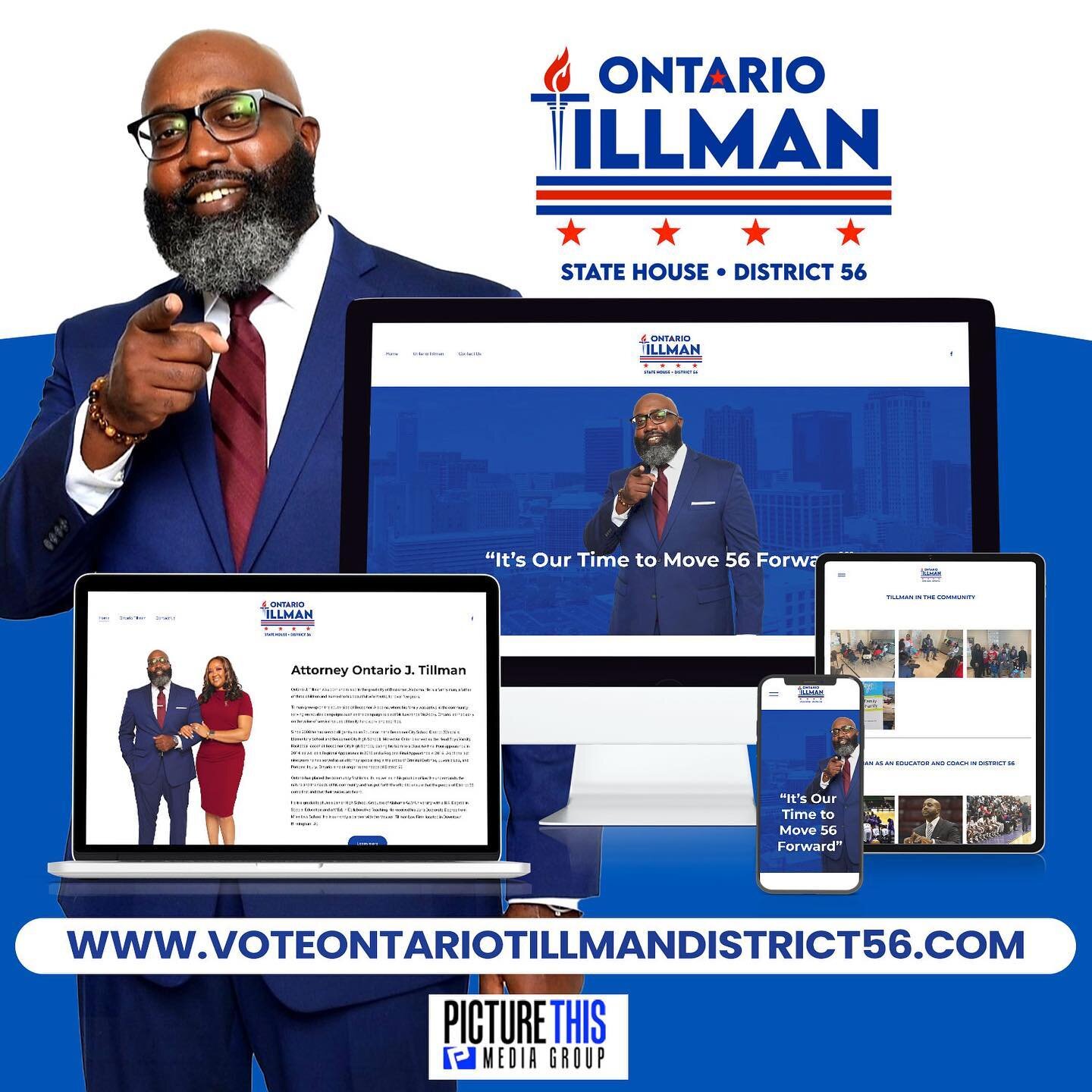 Website Design for State House Candidate Attorney Ontario J. Tillman

His motto: &ldquo;It&rsquo;s Our Time to Move 56 Forward&rdquo;

Click the link in our bio for your website needs!
#webdesign #website #websitedesign #picturethismediagroup