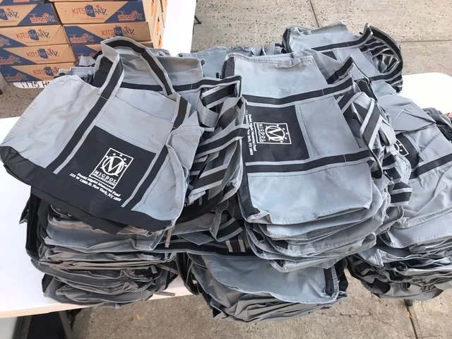 Extra gym bags we also contributed, besides the backpacks.