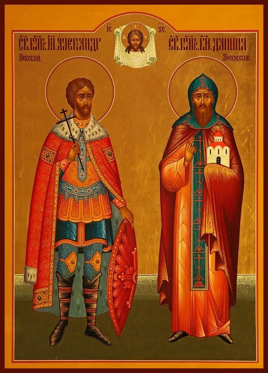 Aleksandr Nevskiy and Daniel of Moskow 01. Russian.jpg