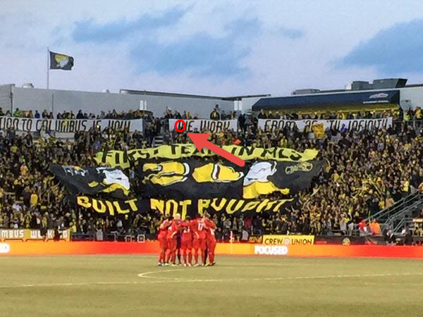 Noted here, Mr Hanson's contribution to another Columbus Crew fan display.