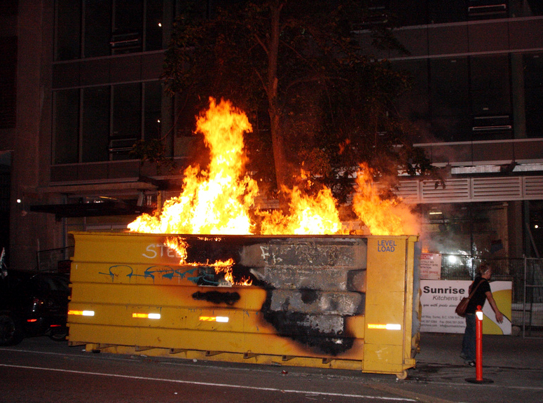 One man's dumpster fire is another man's open top conex fire.