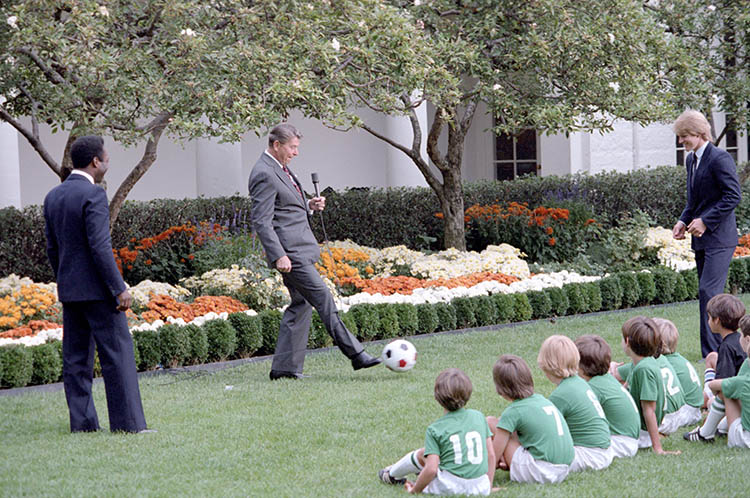 Ronnie finds some time to play kick around with Steve Moyers and Subway advertising pitchman Pele.