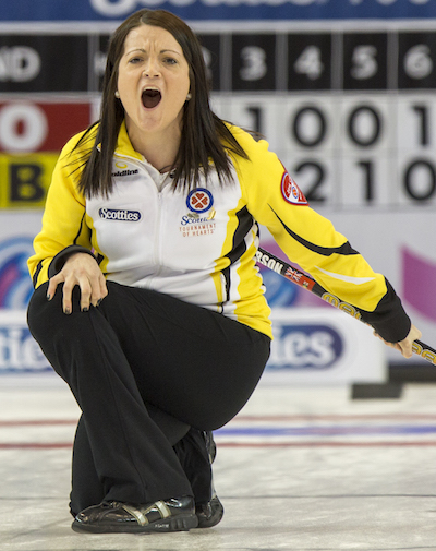 "Just wait til we get a semi-professional soccer team. Then we can get revenge on you Northern Ontario people in footy" -- Manitoba Skip Kerri Einarson (Photo, Curling Canada/Andrew Klaver)