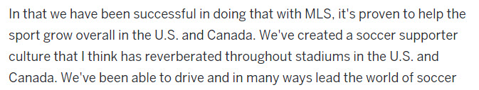 The Don stating the truth, because nothing would exist without MLS! NOTHING! CREDIT MUST BE TAKEN, NOT GIVEN.