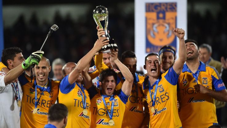 Tigres! The Champion! Bicampeonato? -- oh... wait... was that Spanish? You just checked out from this photo caption, didn't you?