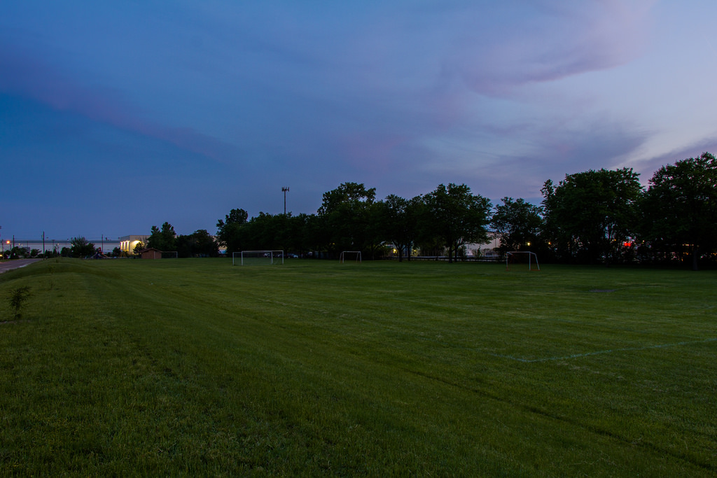 "An immense crowd here tonight as the fan pours into the grounds ahead of the matchup." Photo by: Don Harder