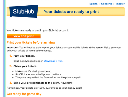 Male Migrates Prized Selection Of StubHub Football Ticket image about Stubhub Printable Tickets called Male Migrates Prized Assortment Of StubHub Football Ticket