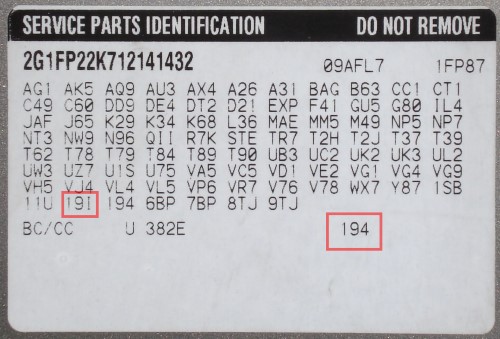 Buick+Cadillac+Interior+Trim+Code