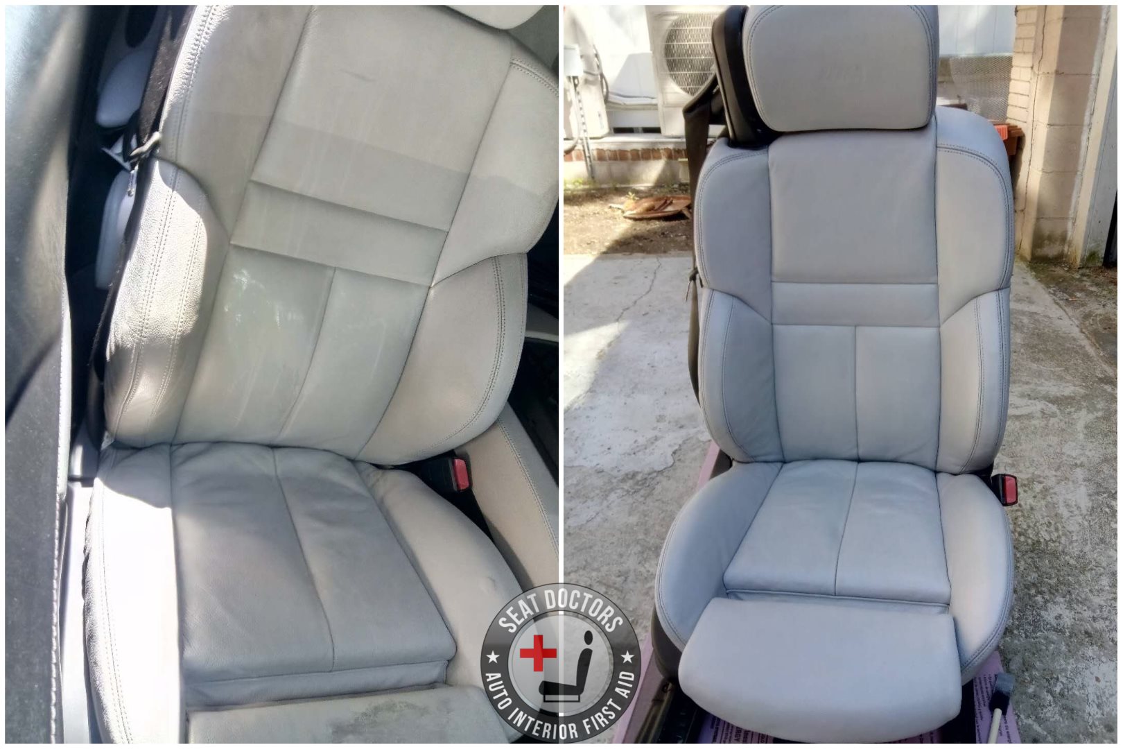 Color Restoration 2007 Bmw M6 Seat Doctors - Gray Leather Dye Color Restoration 2007 Bmw M6 Seat Doctors - Gray Leather Dye