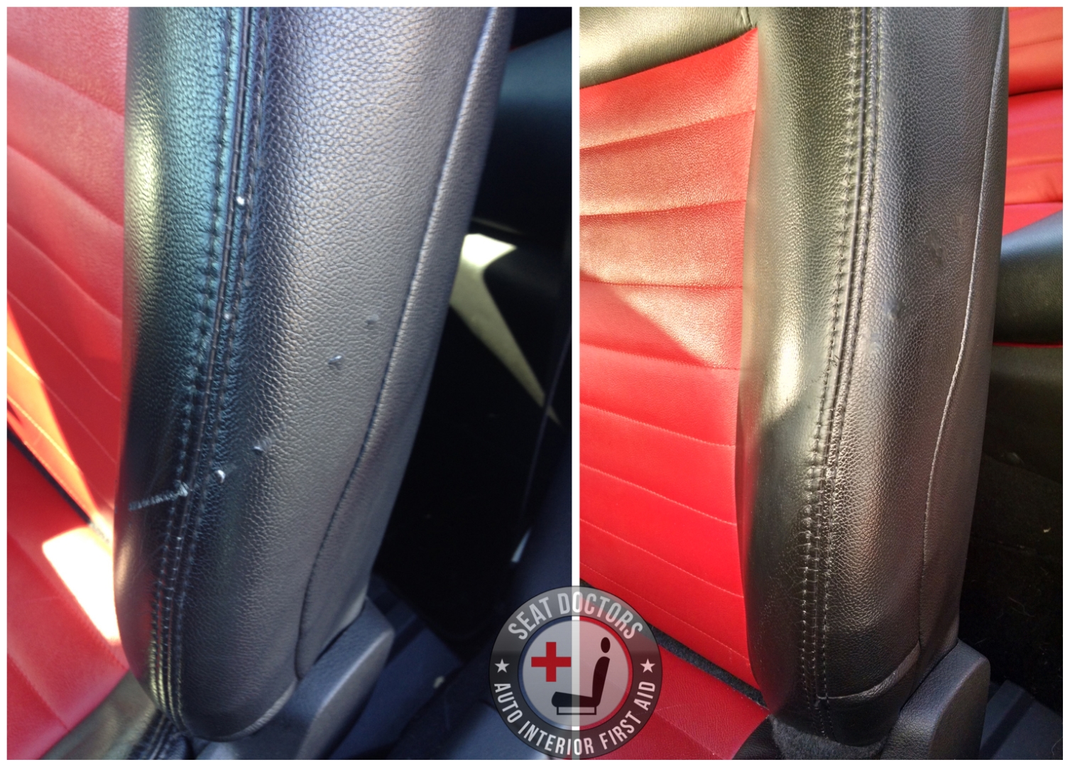 Before and after of a vinyl seat I just repaired! 2017 Colorado :  r/AutoDetailing