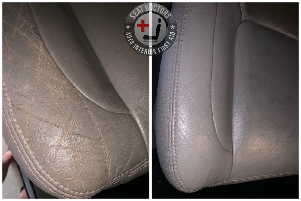 Automotive Leather Dye Before After Seat Doctors - What Is The Best Leather Dye For Car Seats