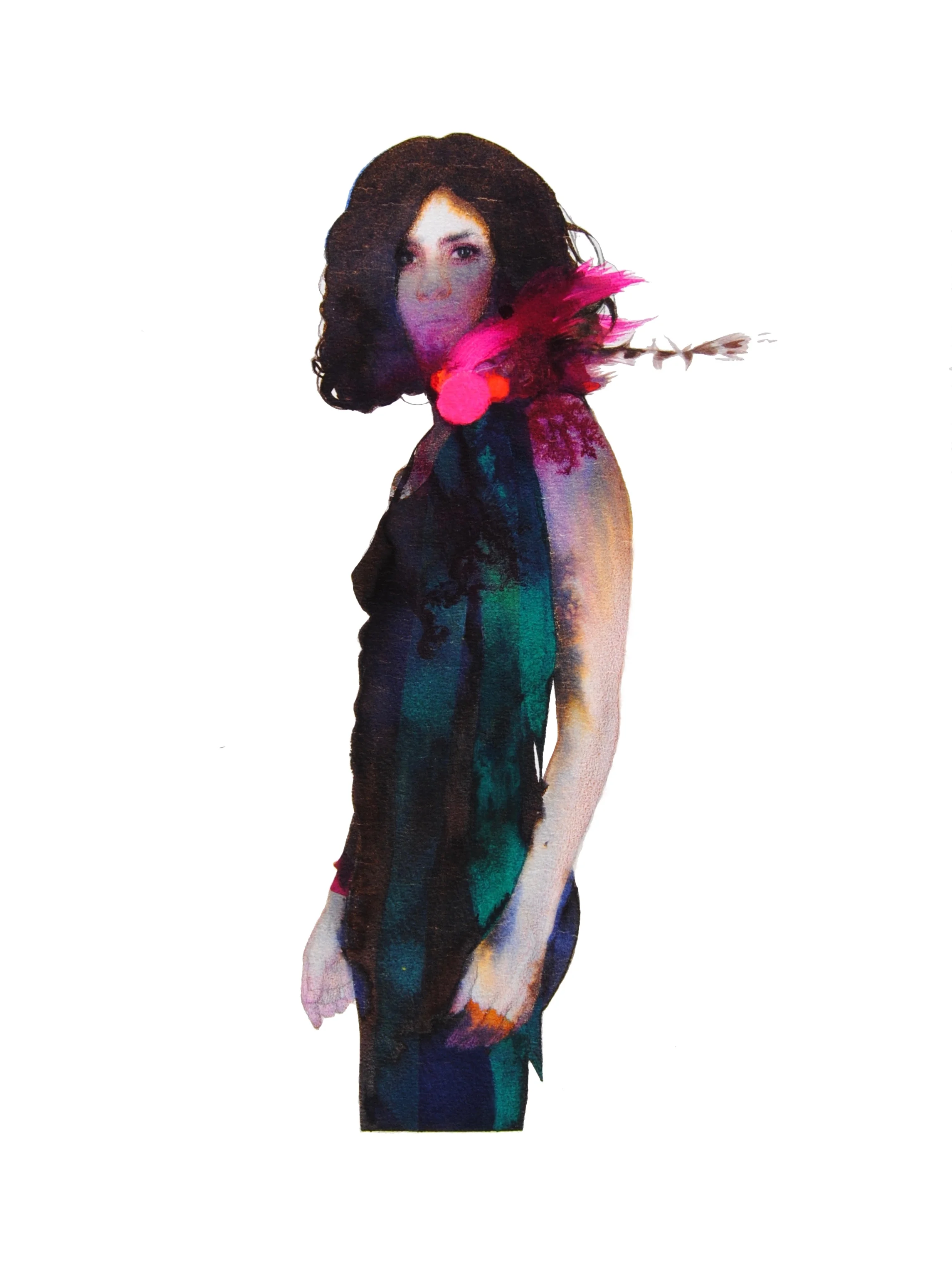 Samira Ink & gouache on paper 30" x 22"