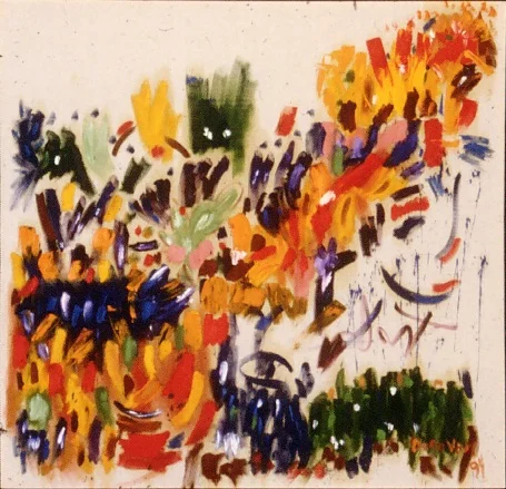 Indian Summer Oil on un primed canvas 1994 Private Collection , Telluride CO