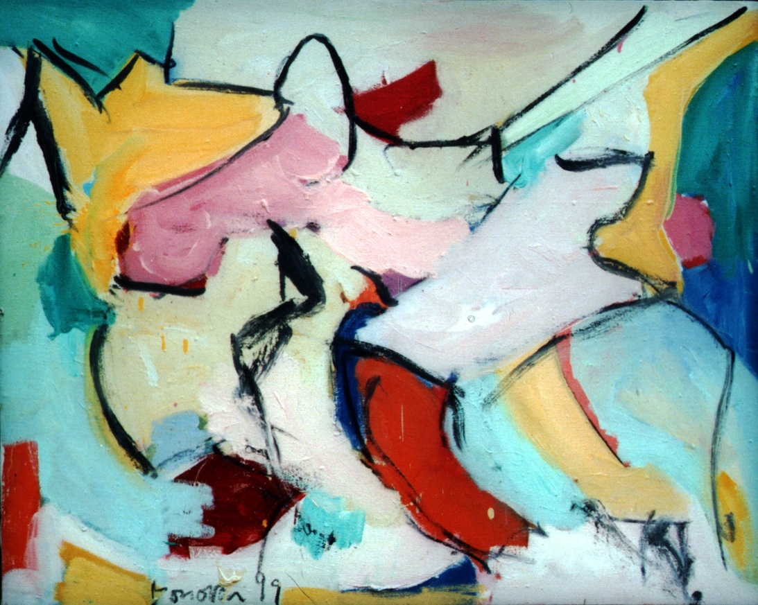 Mystic Oil and charcoal on canvas 1999 30” x 40 “