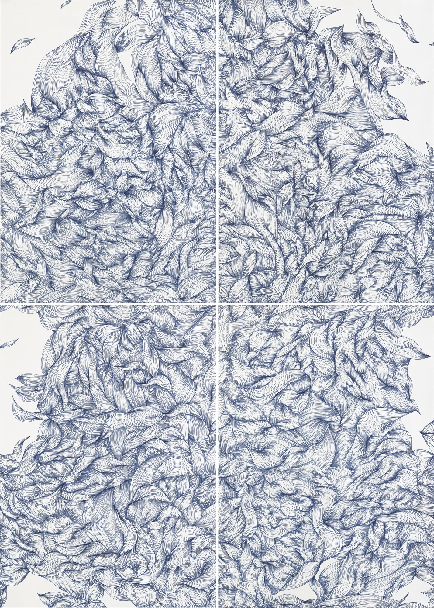 BK P18207 | UNTITLED | 280 X 200CM | BLUE INK ON PAPER | 2017 | PRIVATE COLLECTION VIENNA