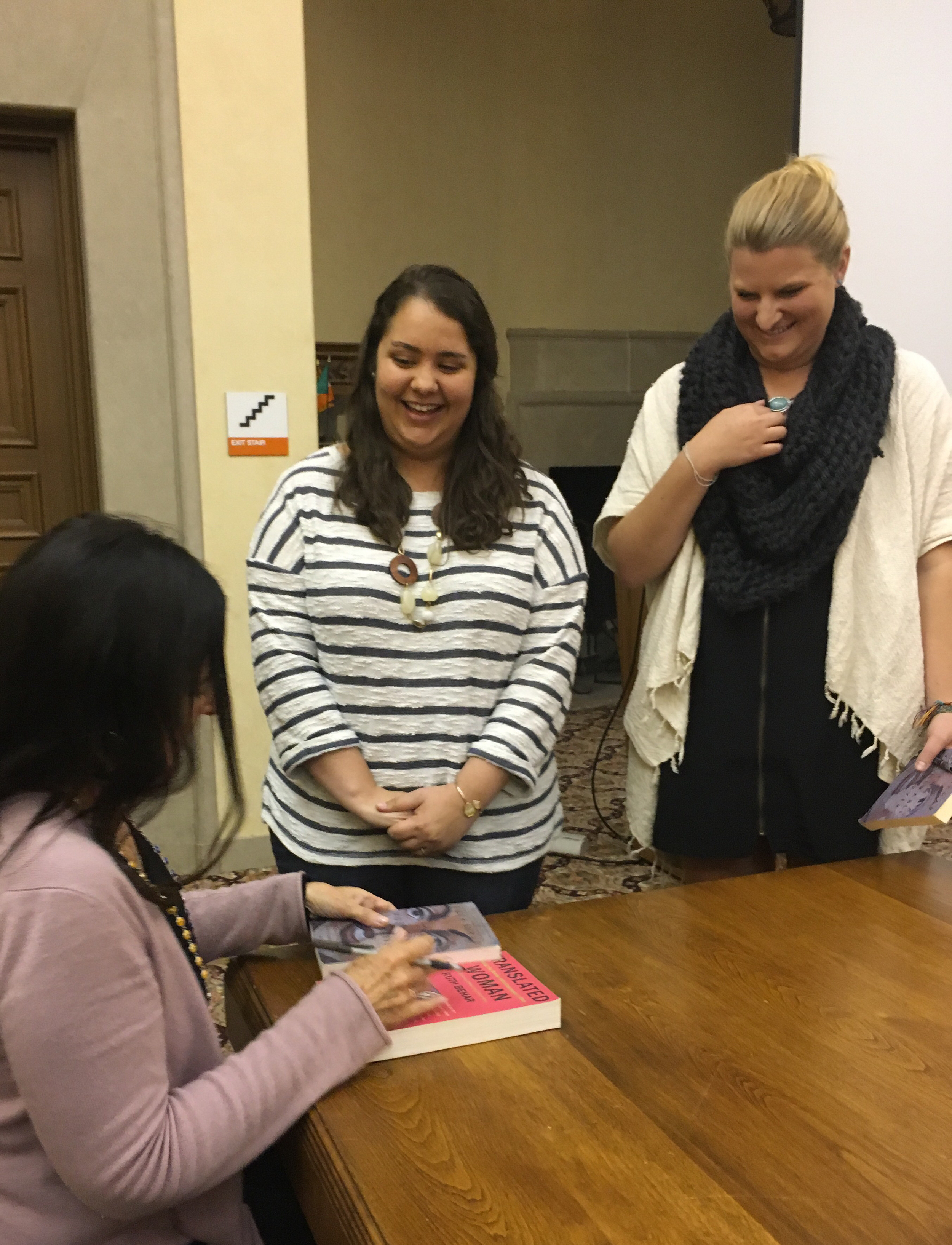 Ruth Behar signing books for students, April 6, 2016