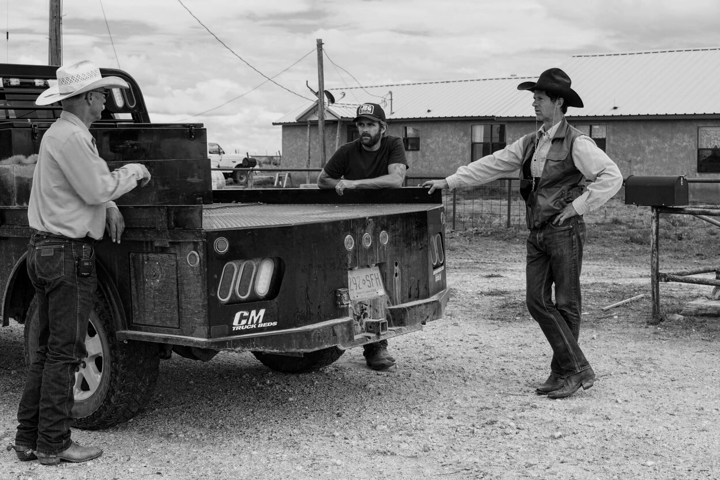  Discussing an interview plan of action on the first shoot of “Cowboys” at Singleton Ranches in New Mexico. 