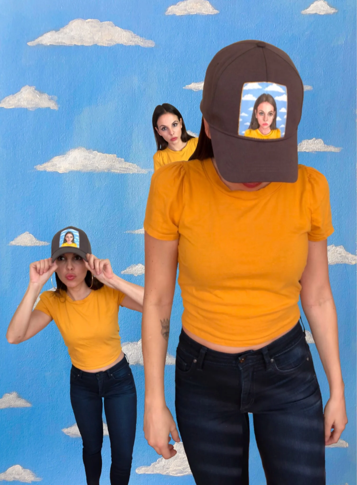 SOLD Me on Hat (2018) - handpainted hat
