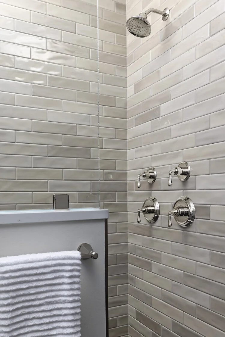Textured Craftsman Home Custom Bathroom With Walk-In Shower By Forward Design Build.jpg