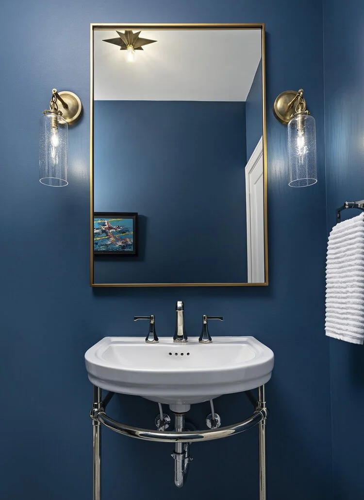 Textured Craftsman Home Custom Bathroom Vanity And Mirror By Forward Design Build.jpg