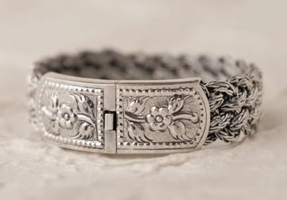 Orijyn - Medium Repoussé Woven Cuff $400