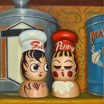 Salty and Peppy  12" x 12"  Sold