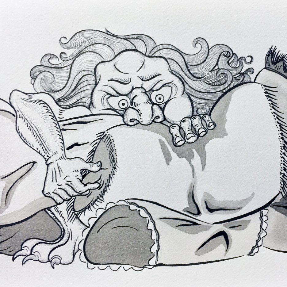 #tbt to my favorite pillow flipping monster from 2017. The Makuragaeshi.
.
#yokai #japanesemonster #japanesedesign #nippon #artistsoninstagram #artist #emergingartist #chicagoartist