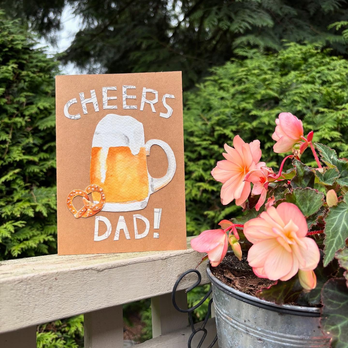 Cheers dad! Ready for the market tomorrow. Did my mock setup this afternoon. 

#craftyaffaire #greetingcarddesign #watercolours