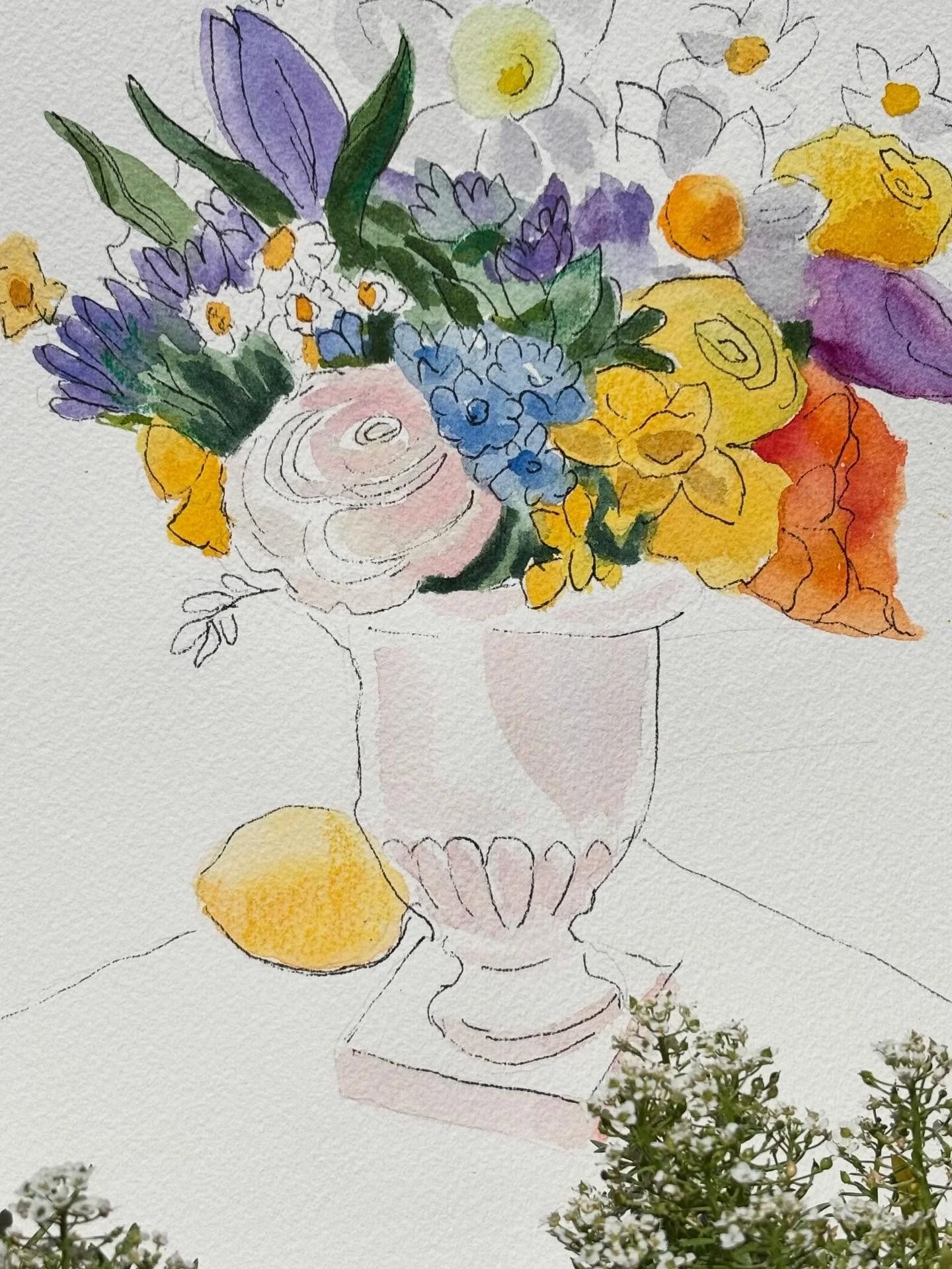 Watercolour and pen. @thebotanica_collective weekly photo challenge. 

#watercolour #weeklychallenge #artpractise #floralpainting